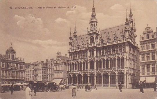 Belgium Brussel Bruxelles Grand Place et Maison Du Roi Market 1912