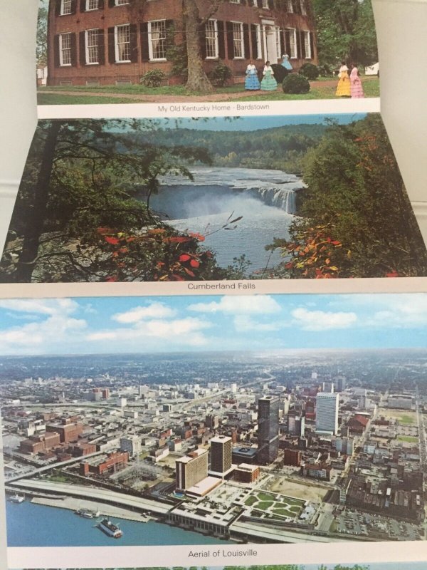 1983 USED  POSTCARD SOUVENIR FOLDER GREETINGS FROM KENTUCKY 