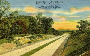 PA - Pennsylvania Turnpike, 1950. Looking east near Lebanon and Lancaster