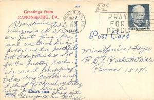 Canonsburg, Pennsylvania Chartiers Creek PA Canada Geese pm 1971 Postcard