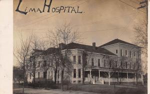 Ohio Postcard Real Photo RPPC 1909 LIMA Hospital Building Allen County