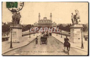 Old Postcard Paris Le Pont d & # 39Iena and Trocadero