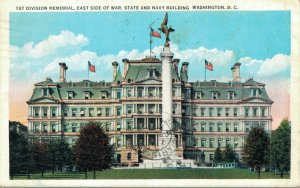 USA 1st Division Memorial Navy Building Washington D.C. Vintage Postcard 07.61