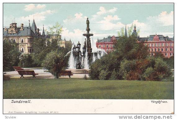 Waterfountain, Vangafvan, Sundsvall, Sweden, 1900-1910s