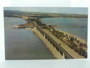 Burlington Skyway Bridge Ontario Canada  Vintage Postcard posted 1964