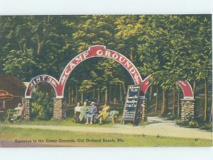 Linen CAMP SCENE Old Orchard Beach Maine ME AE3377