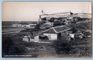 Cuba Postcard Morro from Cabanas Havana c1910 Unposted Antique RPPC Photo