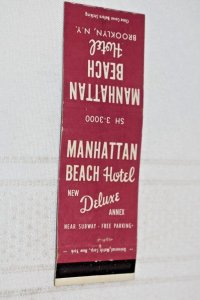 Manhattan Beach Hotel Brooklyn NY 20 Strike Matchbook Cover