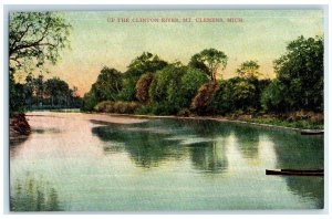 c1910 Up The Clinton River Mt. Clemens Michigan MI Unposted Antique Postcard