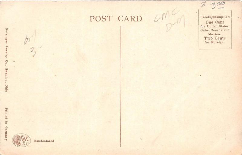 Ohio Postcard c1910 SWANTON High School Building