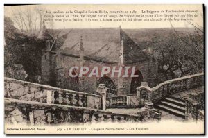 Old Postcard The Chapel St. Barbara Faouet The Stairs