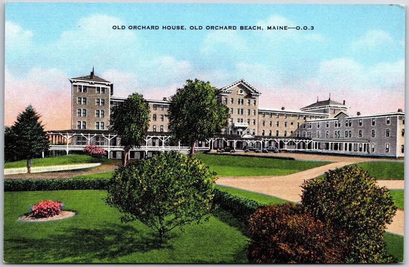 Old Orchard House Old Orchard Beach Maine ME Huge Grounds & Plants View Postcard