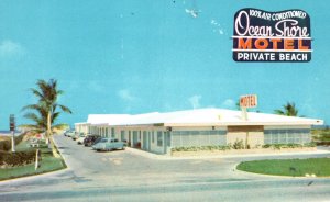 Vintage Postcard Dining & Coffe Shop Ocean Shore Motel North Miami Beach Florida