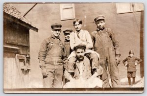 RPPC Foreman (Young Woman?) A Little Surprised @ Workers Shenanigans~1910 PC