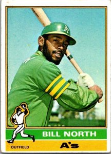1976 Topps Baseball Card Bill North Oakland Athletics sk13391