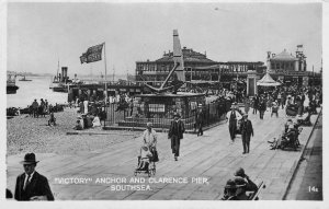 RPPC Victory Anchor Clarence Pier SOUTHSEA Portsmouth UK c1920s Vintage Postcard