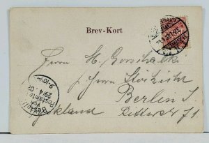 Denmark Frederikborg Castle 1902 Kobenhaven to Berlin Postcard L2