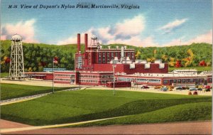View Duponts Nylon Plant Martinsville Virginia VA Linen Postcard VTG UNP Vintage 