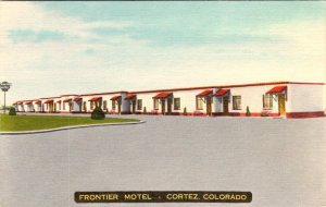Cortez, CO Colorado  FRONTIER MOTEL Highway 160 ROADSIDE ca1940's Linen Postcard