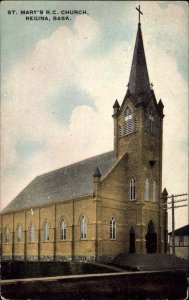 Regina Saskatchewan SK St. Mary's Roman Catholic Chuch c1910 Vintage Postcard