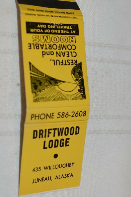 Driftwood Lodge Junea Alaska 20 Strike Matchbook Cover