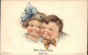 Twelvetrees Pudgy Little Boy and Girl Romance Vintage Postcard