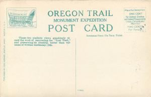 Vintage Postcard Ezra Meeker Multiview Oregon Trail Planting a Marker 