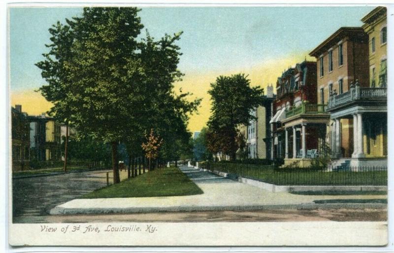 3rd Avenue Street Scene Louisville Kentucky 1907c postcard