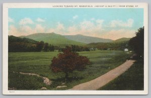 Stowe Vermont~Looking Toward Mt Mansfield~Vintage Postcard