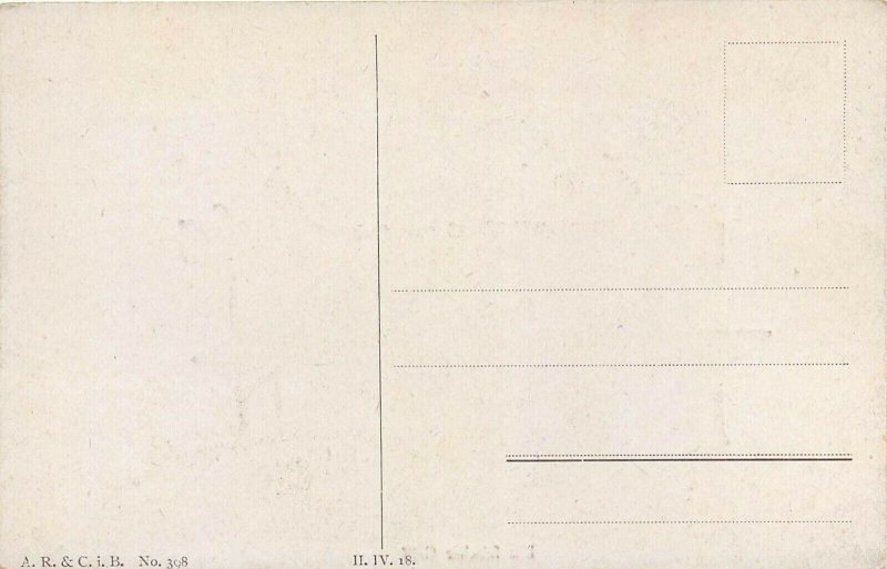 German humor comic caricature A wrong grip boy prank lovers couple postcard