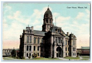 Muncie Indiana IN Postcard Court House Building View 1910 Posted Antique