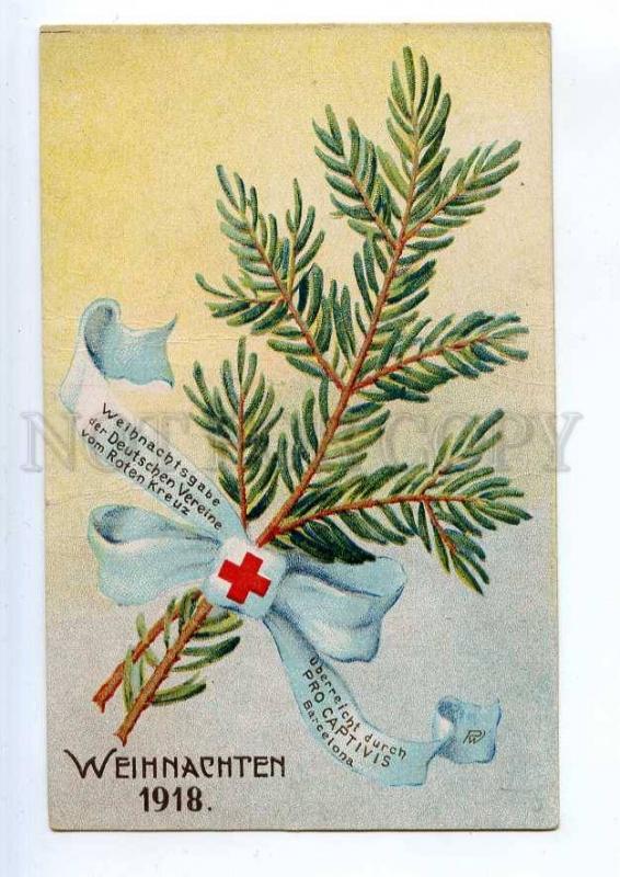 241293 WWI GERMANY RED CROSS PROPAGANDA 1918 year postcard