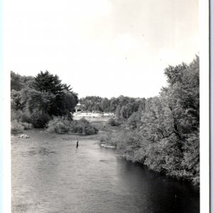 c1930s Port Sydney Huntsville Ontario RPPC Muskoka River Fishing Real Photo A137