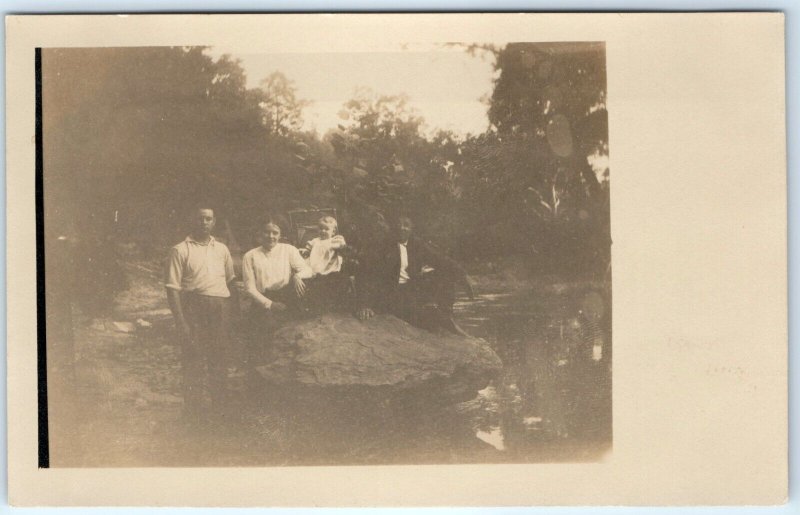 x12 MIXED LOT c1910s Outdoor People RPPC Amateur Photo Postcards Farm A175