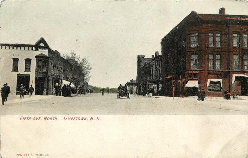 Vintage Postcard Fifth Avenue North. Jamestown ND North Dakota Stutsman County