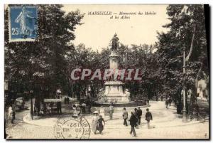 Old Postcard Marseille Monument Mobile and Allees