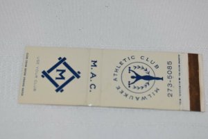 Milwaukee Athletic Club Wisconsin 20 Strike Matchbook Cover