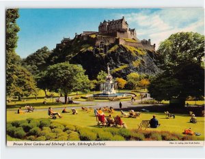 Postcard Princes Street Gardens and Edinburgh Castle, Edinburgh, Scotland