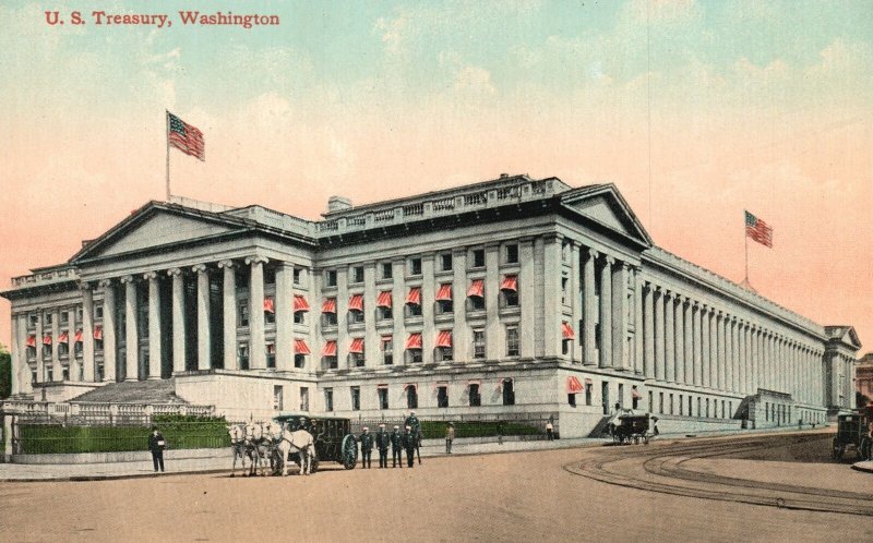 Vintage Postcard The United States Treasury Pennsylvania Avenue Washington DC