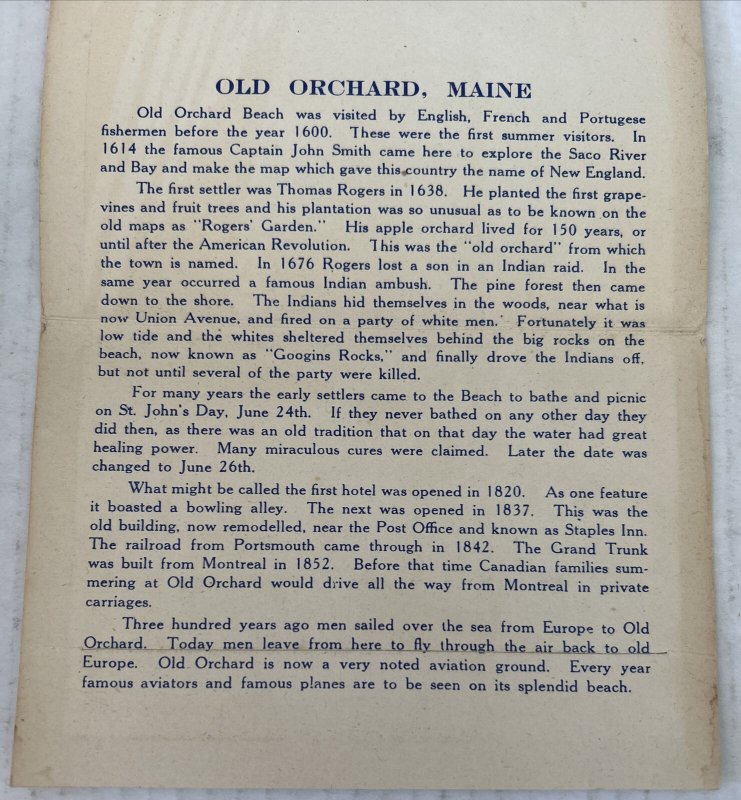 Old Orchard Maine Large Letter 10 Postcards Souvenir Folder