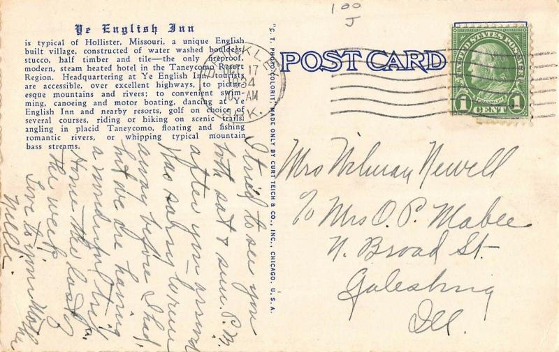 Hollister, Missouri Antique Postcard (T3477)