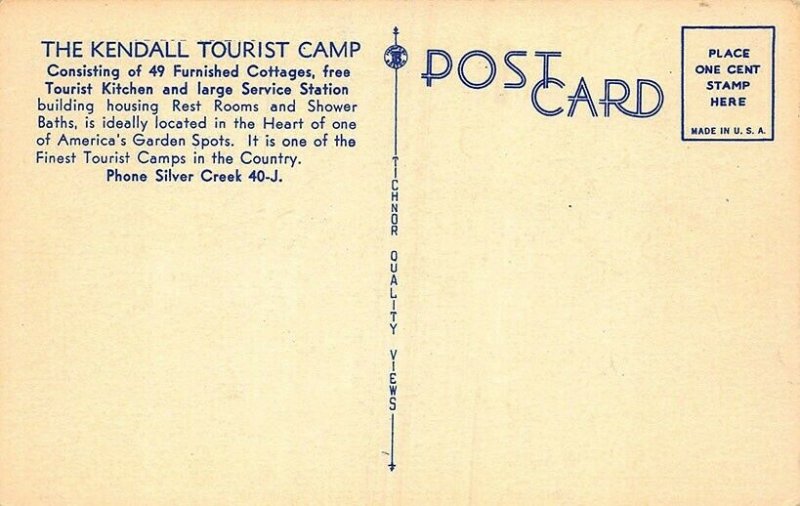 Silver Creek NY Kendall Tourist Camp Diner Gas Station Postcard