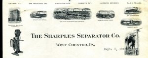 West Chester, PA - Sharples Seperator Co. Letterhead