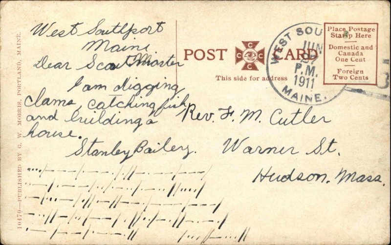 West Southport ME Hendricks Head Lighthouse c1910 Postcard 