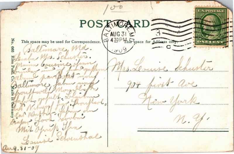 Interior Fort McHenry, Baltimore MD c1909 Vintage Postcard K17