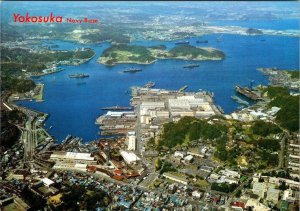 Yokosuka, Japan  NAVY BASE  Ships/Naval Base Aerial View  4X6 Military Postcard