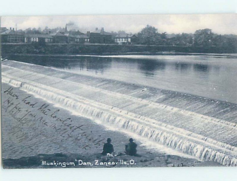 Pre-Chrome DAM SCENE Zanesville Ohio OH AH6631