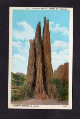 CO Three Graces Gods COLORADO SPRINGS Postcard PC