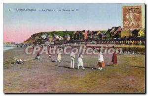 Old Postcard Arromanches The Beach And Tents