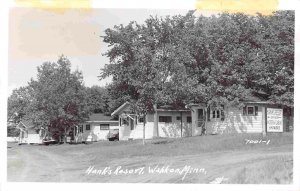 Hank's Resort Cabins Wahkon Minnesota 1950s Real Photo RPPC postcard
